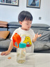 CHAZRAIN 儿童水杯PPSU带吸管宝宝喝水直饮杯幼儿园小学生运动便携户外 望禹橙吸管款 450ml 实拍图