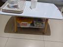 逸朗德茶几家用小户型茶几桌客厅简约沙发边几创意圆形简易置物架小桌子 方形双层】80*40*42cm暖白 实拍图