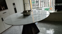蒂梵拉现代简约带内嵌转盘旋转伸缩带电磁炉圆形岩板餐桌椅组合佛山家具 1.35米餐桌【推拉伸缩带电磁炉】 单餐桌 实拍图
