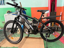 EG7山地自行车成人学生变速越野单车双减震赛车26寸青少年男女 辐条【升级减震 超强承重】黑白 24寸21速【适合：145-165CM】 实拍图
