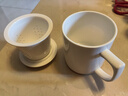 简风范茶杯茶水分离陶瓷泡茶杯带盖办公室内置过滤网男士家用大容量杯子 纯白茶漏杯 500ml 实拍图