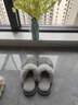 利达妮（TZLDN）买一送一棉拖鞋女士冬季2025新款室内家居一对保暖防滑情侣棉鞋男 白色+灰色【热卖款】 38-39 女+42-43男 实拍图