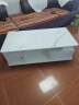 壹品帆诚【24小时闪发】茶几客厅简约茶几电视柜组合套装客厅茶几 1.2M暖白色+白色大理石纹玻璃 钢化玻璃桌面 实拍图