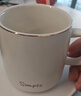 传旗陶瓷马克杯带勺盖咖啡杯牛奶杯早餐杯办公杯男女茶杯描金白400ml 实拍图