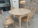 晨巢 餐桌 实木餐桌 可伸缩折叠圆桌餐桌家用现代中式饭桌餐厅家具 1.38米原木色 一桌六椅 实拍图