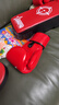GINGPAI SPORT儿童拳击手套男女搏击散打训练打沙袋拳套组合拳击靶亲子健身器材 红儿童成人拳套+脚靶1只+手靶2只 6oz 实拍图