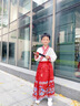 旻胜 儿童马面裙汉服中式国风古装夏季薄款短袖表演服男女孩生日礼物 红色140码【136-145cm/60-70斤】 晒单实拍图