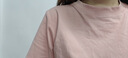 伊芙丽（eifini）【安心品质】伊芙丽索罗纳面料简约基础款圆领T恤女百搭多色短袖 珊瑚粉 M 105-115斤 实拍图