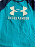 安德玛（Under Armour）夏男童短袖T恤复古插肩休闲半袖童装241101019 绿色 160cm  实拍图