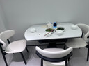 亮郦居政府补贴法式复古伸缩岩板餐桌白色家用意式轻奢窈窕圆形实木餐桌 1.2米+4椅(设计师配套 推荐套餐) 实拍图