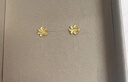 六福珠宝 足金栀子花黄金耳钉 计价G01G0027DS 约1.03克 实拍图