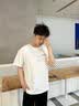 雅鹿短袖t恤男夏季冰丝速干男装潮牌衣服男士体恤上衣宽松圆领半袖 D210白色 XL 实拍图