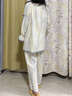 韩姿朵（Hanziduo）双层纱布棉纱情侣睡衣女春秋款纯棉麻长袖夏泡泡纱婴儿棉男家居服 3221女 2XL 实拍图