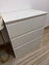 欧贸五斗柜斗柜抽屉柜现代卧室储物柜收纳柜客厅靠墙小立柜床头柜边柜 60cm三层三抽暖白 实拍图