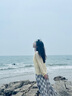 伊芙丽（eifini）伊芙丽时髦飘逸长款显瘦大裙摆A字黑白格纹半裙女2025夏季新款 棕色 M 100-110斤 实拍图