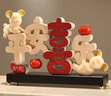 赟娅平安喜乐小熊摆件高档玄关电视柜家居饰品乔迁新居结婚新年礼物 平安喜乐小熊【米色】+底座 实拍图