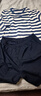 蕉内（Bananain）王一博同款305H纯棉睡衣男女士100%棉情侣家居服短袖短裤套装夏季 【王一博同款】海藻蓝横条纹 XL 实拍图
