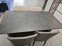 优蒂斯国补意式简约现代黑色岩板餐桌椅组合长方形桌子复古小户型饭桌 餐桌+4娃娃椅 1.4米 实拍图