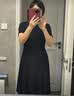 斐乐 FUSION斐乐潮牌女子针织连衣裙2025夏季新款时尚不规则T恤裙 正黑色-BK M 165/84A/M 实拍图