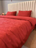 红豆家纺水洗棉结婚床上四件套刺绣提花被套家用床单被罩床笠婚庆床上用品 龙凤美满【亲肤细腻 可机洗】 1.8m 床单款 四件套-被套200x230cm 实拍图
