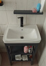 歌迪瓦（GEDIWA）落地式太空铝浴室柜小户型陶瓷盆支架阳台洗脸手盆台卫生间洗手台 60x40cm陶瓷+双层柜+冷热龙头 实拍图