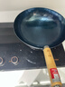 臻三环章丘铁锅炒锅手工锻打铁锅无涂层不易粘锅炒菜锅厨房好物一环轻音 古法烤蓝（适合4-5人） 34cm 实拍图