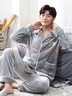 雅鹿睡衣男生秋冬季加绒加厚珊瑚绒男士青少年纯色大码保暖家居服套装 NSCJF-灰色【主图推荐双面加厚】 2XL (建议150-165斤) 实拍图