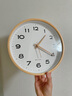 BBA挂钟客厅静音简约家用表实木时钟挂墙2025新款免打孔石英钟 30cm 实拍图