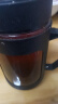玻璃水杯商务杯大容量男女生带盖泡茶饮水礼品杯家用把手杯 黑色 500ml 1只 实拍图