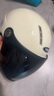野马（YEMA）3C认证359S电动摩托车头盔男女夏天防晒轻便式半盔电瓶车安全帽 夏季 均码 米白色+黑茶长镜 实拍图