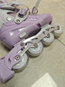 斯威（SWAY）轮滑鞋儿童溜冰鞋男女童初学套装中小学滑轮滑冰旱冰鞋成人直排轮 莫紫八轮全闪+头盔护具+一体支架 M (适合6-12岁)平时鞋码31-36 实拍图