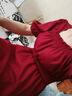 名芮珊订婚衣服女胖妹妹夏季大码法式方领红色连衣裙女新款胖mm收腰显瘦 红色（夏款） 4XL 建议180-200斤 实拍图