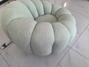 阳光半岛懒人沙发可睡觉可躺卧南瓜沙发可旋转单人沙发客厅阳台休闲沙发 豆绿色+脚踏（羊羔绒）360度旋转 整装 实拍图