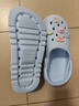名创优品（MINISO）洞洞鞋女款2025新款eva防滑防臭沙滩鞋增高凉拖鞋女夏季外穿 天空蓝+水晶熊 38-39 实拍图