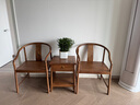 溪木工坊圈椅三件套太师椅茶室书房休闲椅餐厅实木扶手椅新中式榆木家具 悠然圈椅*2+净几 实拍图