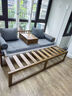 溪木工坊 新中式罗汉床推拉式实木沙发床两用老榆木客厅家具云栅 罗汉床+单抽炕几+椰棕坐垫米白 实拍图