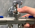 普湃双排水洗衣机水龙头304不锈钢角阀一分二分水器一进二出分流器双控开关三通 实拍图