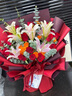 领香鲜花速递香槟玫瑰花束表白送女友老婆生日礼物全国同城配送 19朵红玫瑰百合混搭花束 实拍图