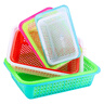 别颖 塑料篮子长方形玩具收纳篮大小号筐子麻辣烫筛子厨房沥水洗菜篮 【2个起拍】特小号19.3x14x4cm 实拍图