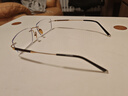 米妮诺小叶紫檀无框眼镜男士近视防蓝光切边高端纯钛商务专业可配度数 金色+檀木 【进口纯钛】平光（0度防蓝光） 实拍图