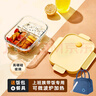 希乐扣玻璃饭盒上班族带饭便当盒微波炉加热餐盒大容量保鲜盒 长三隔+包 实拍图