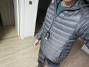 京东京造穿山甲轻薄羽绒服 连帽白鸭绒户外秋冬外套短款男 钛灰色 XL 实拍图