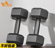 华亚（HUAYA） 哑铃环保包胶六角手铃男士家用健身器材 10KG 一对（5KG*2只） 实拍图