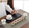 金镶玉功夫茶具整套装盖碗茶杯家用简约礼品盒陶瓷羊脂玉白瓷 千里江山 实拍图
