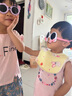 Suptmv儿童太阳镜女宝宝卡通眼镜可爱蝴蝶结墨镜女童遮阳镜出游 白色 眼镜+眼镜袋 实拍图