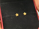 周大福 星星足金黄金耳钉(工费160)约1.2g EOF58 实拍图