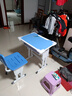 晶霄儿童学习桌椅套装作业课桌子小孩书桌写字桌学校小学生家用可升降 【旗舰款】 双柱课桌+椅 天空蓝 实拍图