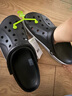 crocs卡骆驰洞洞鞋贝雅卡骆班轻便耐磨一脚蹬休闲鞋|205089 黑色/白色-066 45 (290mm) 实拍图