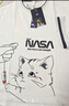 NASA GISS短袖t恤男夏季假两件上衣卡通印花男士宽松圆领半袖 白色 L  实拍图