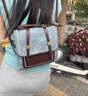 画极（HUAJI）双肩包女复古牛仔通勤背包时尚百搭手提斜挎包可爱新款小众包包 复古背包【牛仔蓝】 实拍图
